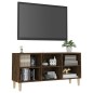 vidaXL TV-Schrank mit Massivholz-Beinen Räuchereiche 103,5x30x50 cm vidaXL TV-Schrank mit Massivholz-Beinen Räuchereiche 103,5x30x50 cm