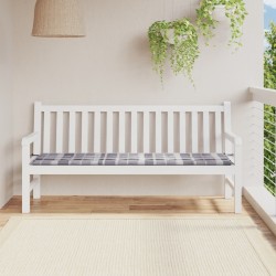 vidaXL Gartenbank-Auflage Grau Karomuster 180x50x3 cm Oxford-Gewebe