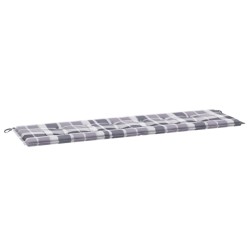 vidaXL Gartenbank-Auflage Grau Karomuster 180x50x3 cm Oxford-Gewebe