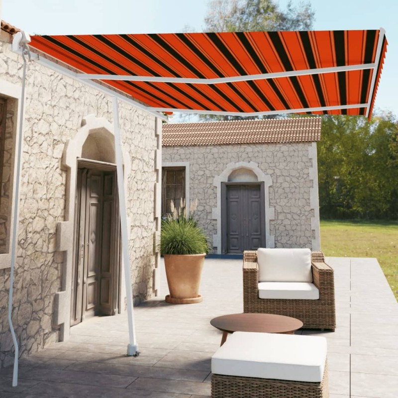 vidaXL Standmarkise Einziehbar Handbetrieben 350x250 cm Orange/Braun vidaXL Standmarkise Einziehbar Handbetrieben 350x250 cm Orange/Braun