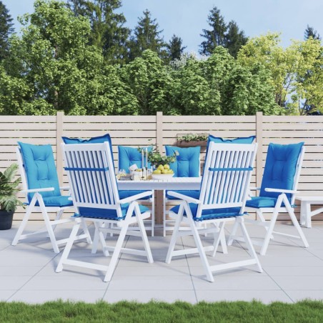 Gartenstuhlauflagen für Hochlehner 6 Stk. Blau 120x50x7cm Stoff