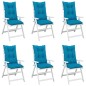 Gartenstuhlauflagen für Hochlehner 6 Stk. Blau 120x50x7cm Stoff Gartenstuhlauflagen für Hochlehner 6 Stk. Blau 120x50x7cm Stoff