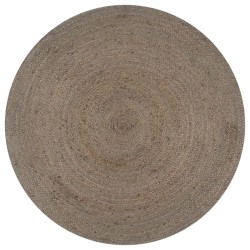  vidaXL Teppich Handgefertigt Jute Rund 120 cm Grau