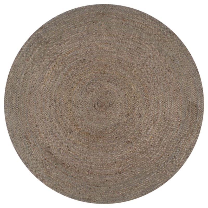 vidaXL Teppich Handgefertigt Jute Rund 120 cm Grau vidaXL Teppich Handgefertigt Jute Rund 120 cm Grau