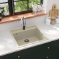 vidaXL Küchenspüle mit Überlauf Beige Granit vidaXL Küchenspüle mit Überlauf Beige Granit