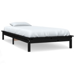 vidaXL Massivholzbett Schwarz 90x190 cm Kiefer