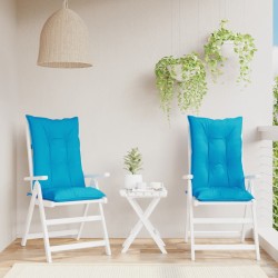 Gartenstuhlauflagen für Hochlehner 2 Stk. Blau 120x50x7cm Stoff