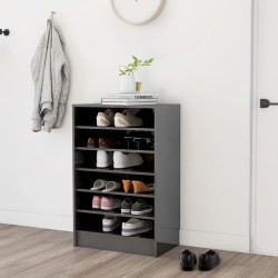 vidaXL Schuhschrank Hochglanz-Grau 60x35x92 cm Holzwerkstoff