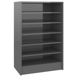 vidaXL Schuhschrank Hochglanz-Grau 60x35x92 cm Holzwerkstoff
