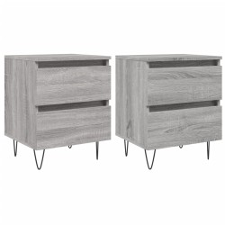vidaXL Nachttische 2 Stk. Grau Sonoma 40x35x50 cm Holzwerkstoff
