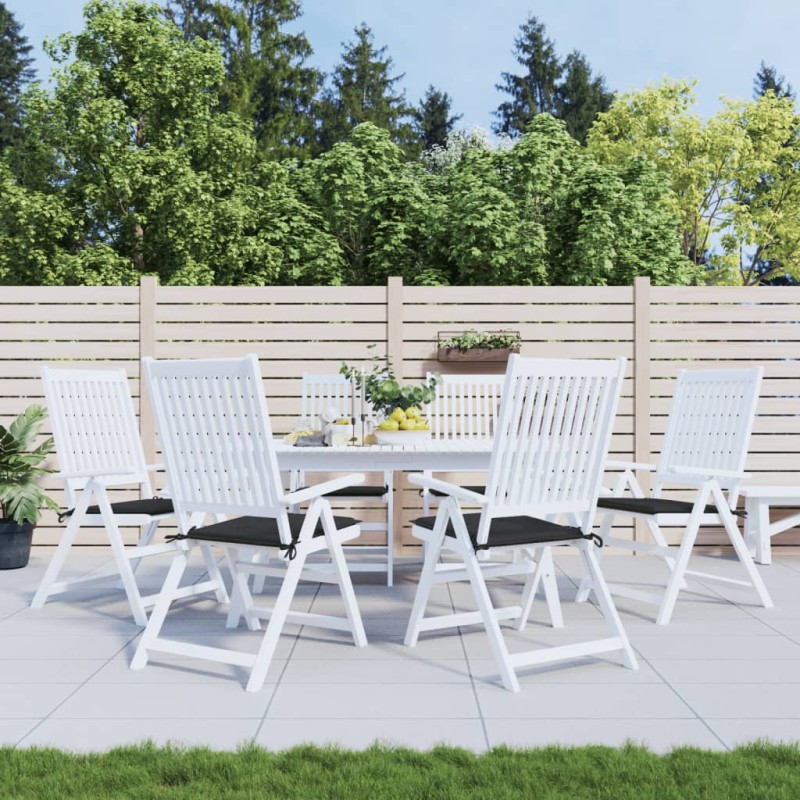 Gartenstuhl-Kissen 6 Stk. Schwarz 50x50x3 cm Oxford-Gewebe Gartenstuhl-Kissen 6 Stk. Schwarz 50x50x3 cm Oxford-Gewebe