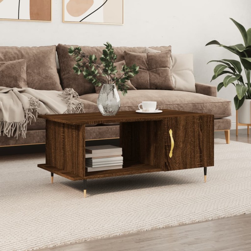 vidaXL Couchtisch Braun Eichen-Optik 90x50x40 cm Holzwerkstoff vidaXL Couchtisch Braun Eichen-Optik 90x50x40 cm Holzwerkstoff