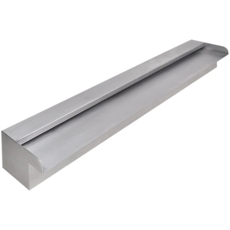 vidaXL Pool-Wasserfall Fontäne Rechteckig Edelstahl 90 cm 