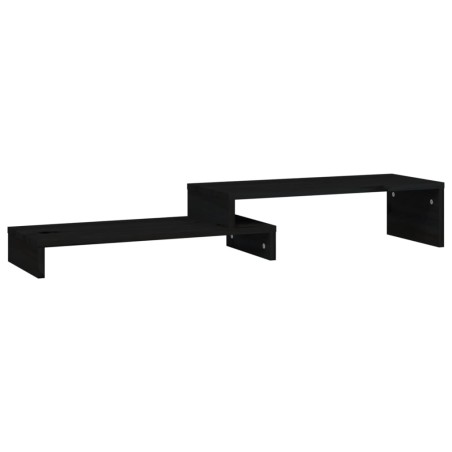 vidaXL Monitorständer Schwarz (52-101)x22x14 cm Massivholz Kiefer