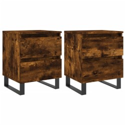 vidaXL Nachttische 2 Stk. Räuchereiche 40x35x50 cm Holzwerkstoff