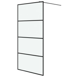 vidaXL Duschwand für Walk-In Dusche Schwarz 100x195 cm ESG Mattiert
