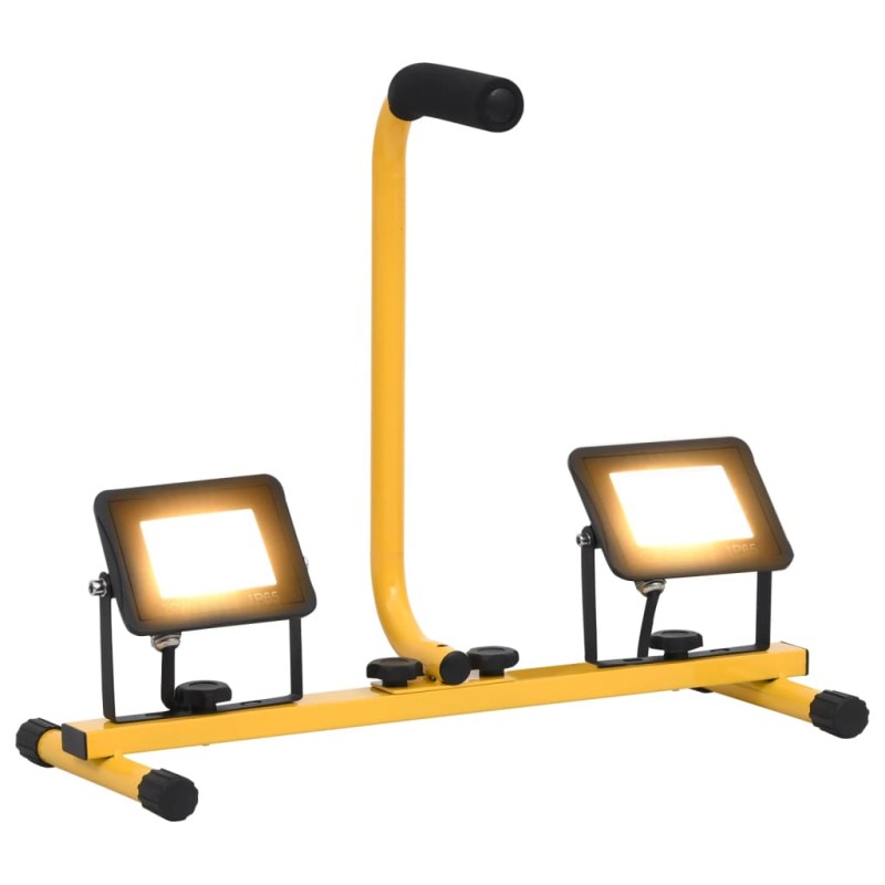 vidaXL LED-Fluter mit Handgriff 2x20 W Warmweiß vidaXL LED-Fluter mit Handgriff 2x20 W Warmweiß