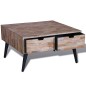 vidaXL Kaffeetisch mit 4 Schubladen Altholz Teak vidaXL Kaffeetisch mit 4 Schubladen Altholz Teak
