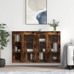 vidaXL Wandschränke 2 Stk. Räuchereiche Holzwerkstoff