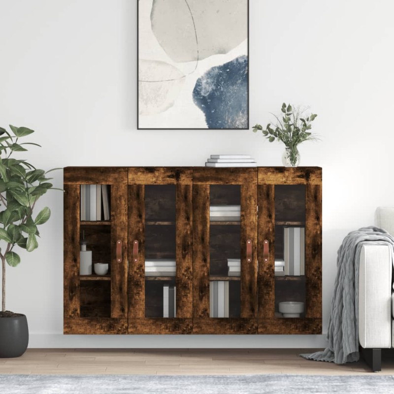 vidaXL Wandschränke 2 Stk. Räuchereiche Holzwerkstoff vidaXL Wandschränke 2 Stk. Räuchereiche Holzwerkstoff