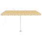 vidaXL Standmarkise Manuell Einziehbar 400x350 cm Gelb/Weiß vidaXL Standmarkise Manuell Einziehbar 400x350 cm Gelb/Weiß