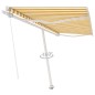 vidaXL Standmarkise Manuell Einziehbar 400x350 cm Gelb/Weiß vidaXL Standmarkise Manuell Einziehbar 400x350 cm Gelb/Weiß