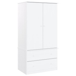 vidaXL Kleiderschrank ALTA Weiß 90x55x170 cm Massivholz Kiefer
