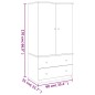 vidaXL Kleiderschrank ALTA Weiß 90x55x170 cm Massivholz Kiefer vidaXL Kleiderschrank ALTA Weiß 90x55x170 cm Massivholz Kiefer