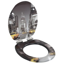 vidaXL Toilettensitze 2 Stk. mit Soft-Close-Deckel MDF New York-Design