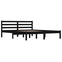 vidaXL Massivholzbett Kiefer 150x200 cm Schwarz