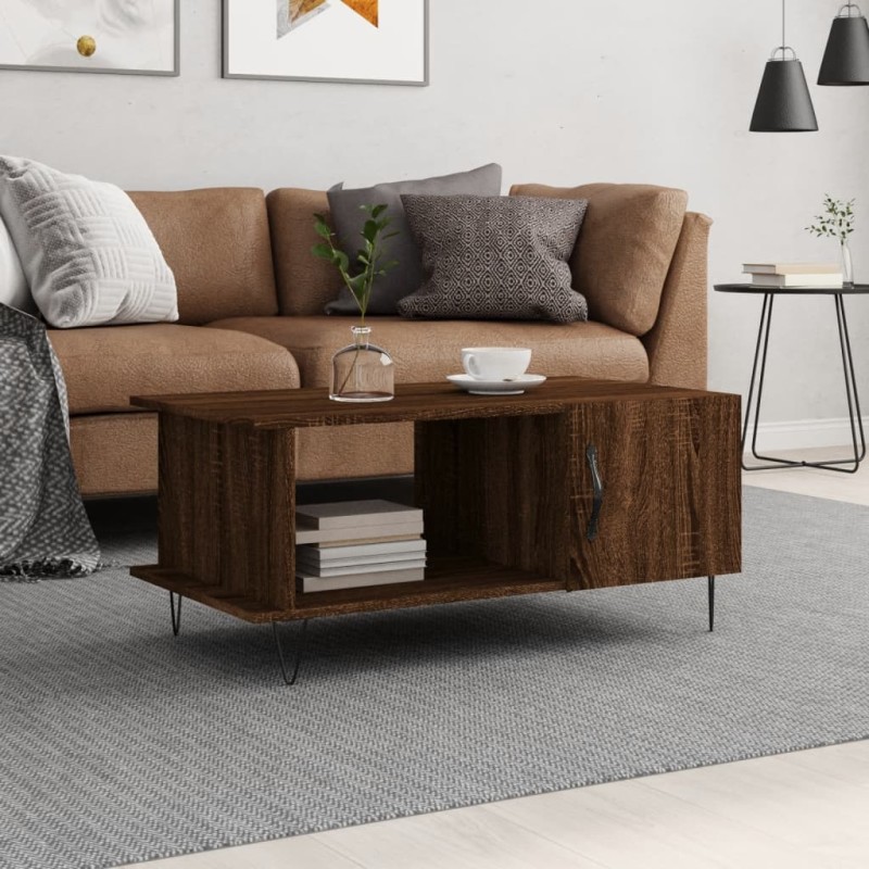 vidaXL Couchtisch Braun Eichen-Optik 90x50x40 cm Holzwerkstoff vidaXL Couchtisch Braun Eichen-Optik 90x50x40 cm Holzwerkstoff