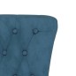 vidaXL Polsterstuhl mit Hoher Rückenlehne Blau Samt Knopfheftung vidaXL Polsterstuhl mit Hoher Rückenlehne Blau Samt Knopfheftung