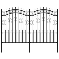 vidaXL Gartenzaun mit Speerspitzen Schwarz 190 cm Stahl