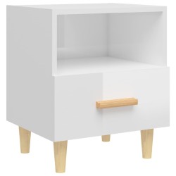 vidaXL Nachttisch Hochglanz-Weiß 40x35x47 cm