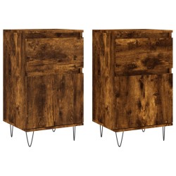 vidaXL Sideboards 2 Stk. Räuchereiche 40x35x70 cm Holzwerkstoff