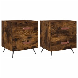 vidaXL Nachttische 2 Stk. Räuchereiche 40x35x47,5 cm Holzwerkstoff
