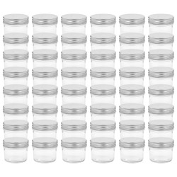 vidaXL Marmeladengläser mit Silbernen Deckeln 48 Stk. 110 ml