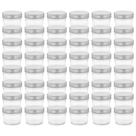 vidaXL Marmeladengläser mit Silbernen Deckeln 48 Stk. 110 ml