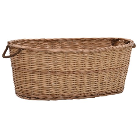 vidaXL Holzkorb mit Tragegriffen 88 x 57 x 34 cm Natur Weide   