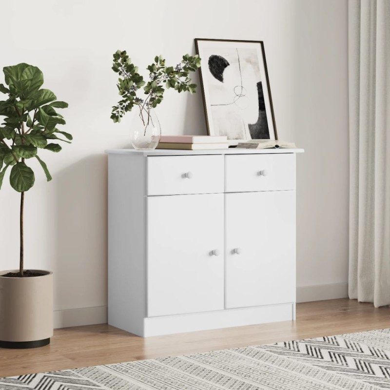 vidaXL Sideboard ALTA Weiß 77x35x73 cm Massivholz Kiefer vidaXL Sideboard ALTA Weiß 77x35x73 cm Massivholz Kiefer