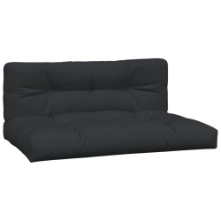 vidaXL Palettenkissen 2-tlg. Schwarz Stoff