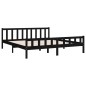 vidaXL Massivholzbett Schwarz 200x200 cm vidaXL Massivholzbett Schwarz 200x200 cm