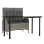 vidaXL 2-tlg. Garten-Essgruppe mit Kissen Grau Poly Rattan vidaXL 2-tlg. Garten-Essgruppe mit Kissen Grau Poly Rattan