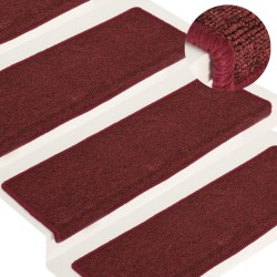vidaXL Stufenmatten 15 Stk. 65x21x4 cm Mattrot
