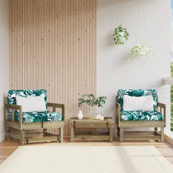 vidaXL Gartenstühle mit Kissen 2 Stk. Kiefernholz Imprägniert
