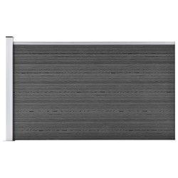 vidaXL Zaunelement WPC 175x105 cm Schwarz