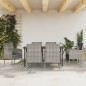 vidaXL 7-tlg. Garten-Essgruppe Grau und Schwarz Poly Rattan und Stahl vidaXL 7-tlg. Garten-Essgruppe Grau und Schwarz Poly Rattan und Stahl