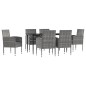 vidaXL 7-tlg. Garten-Essgruppe Grau und Schwarz Poly Rattan und Stahl vidaXL 7-tlg. Garten-Essgruppe Grau und Schwarz Poly Rattan und Stahl