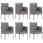 vidaXL 7-tlg. Garten-Essgruppe Grau und Schwarz Poly Rattan und Stahl vidaXL 7-tlg. Garten-Essgruppe Grau und Schwarz Poly Rattan und Stahl