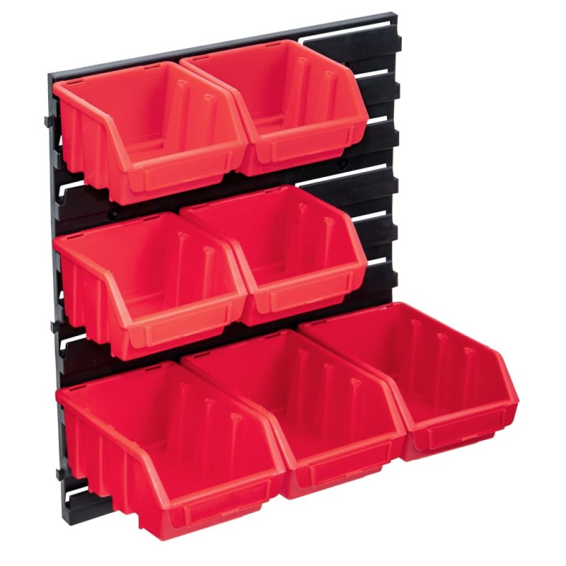 vidaXL 8-tlg. Behälter-Set für Kleinteile mit Wandplatte Rot Schwarz vidaXL 8-tlg. Behälter-Set für Kleinteile mit Wandplatte Rot Schwarz